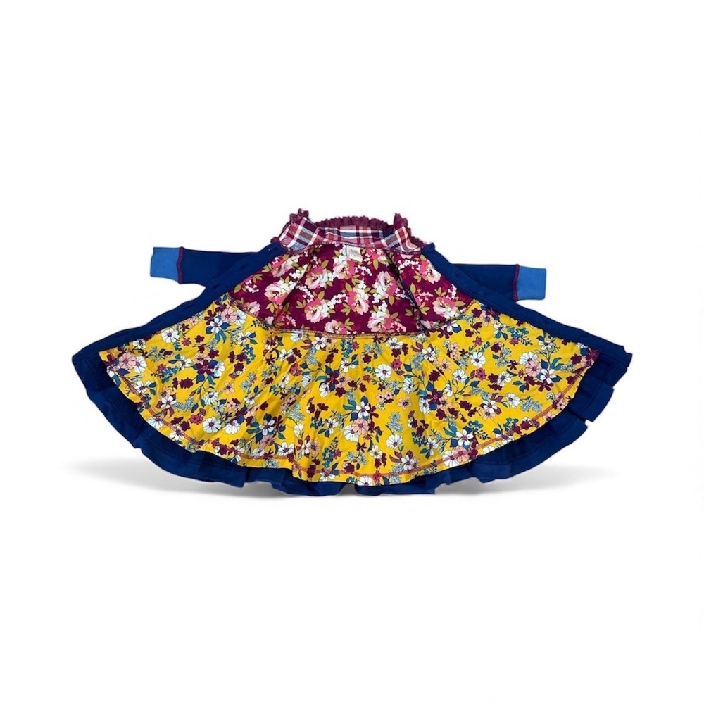 WildFlowers Kids Blue Tiered Swing Coat Floral Collar Button Front Size 2‎ - Picture 3 of 5